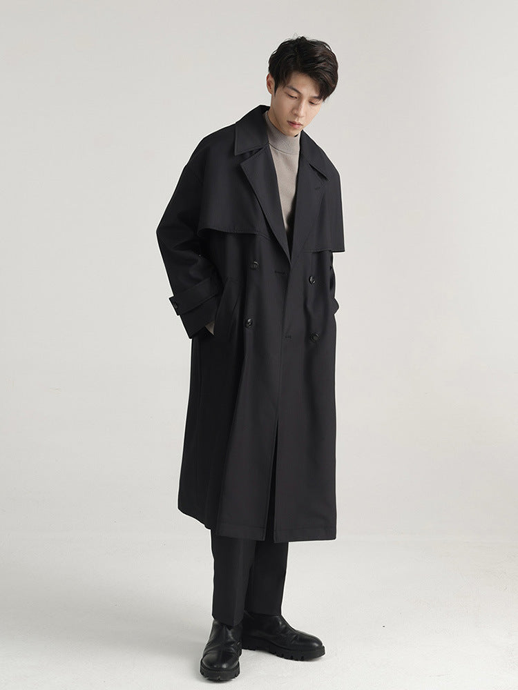Gabardina Larga Cruzada para Hombre de Estilo Elegante - vista 4