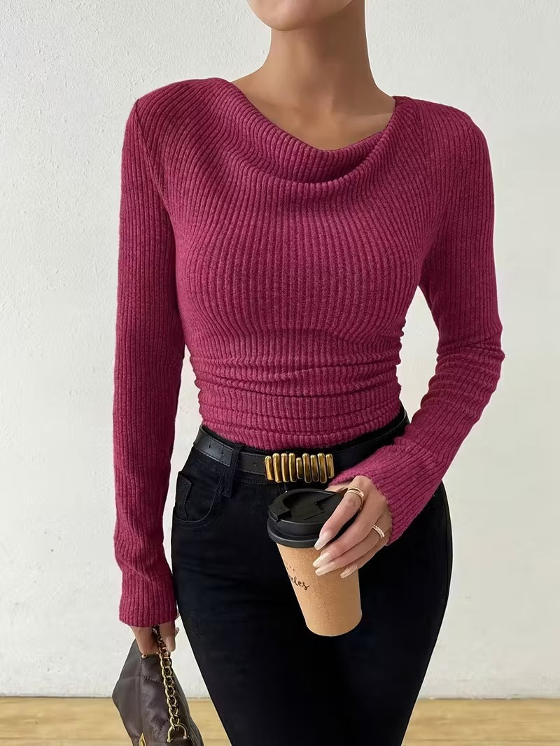 Suéter Tejido de Color Liso para Mujer - vista 8