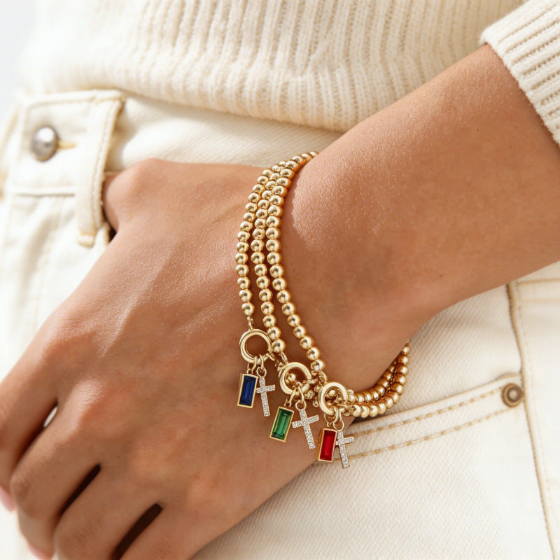 Pulsera Elástica Geométrica con Piedra de Nacimiento - vista 14
