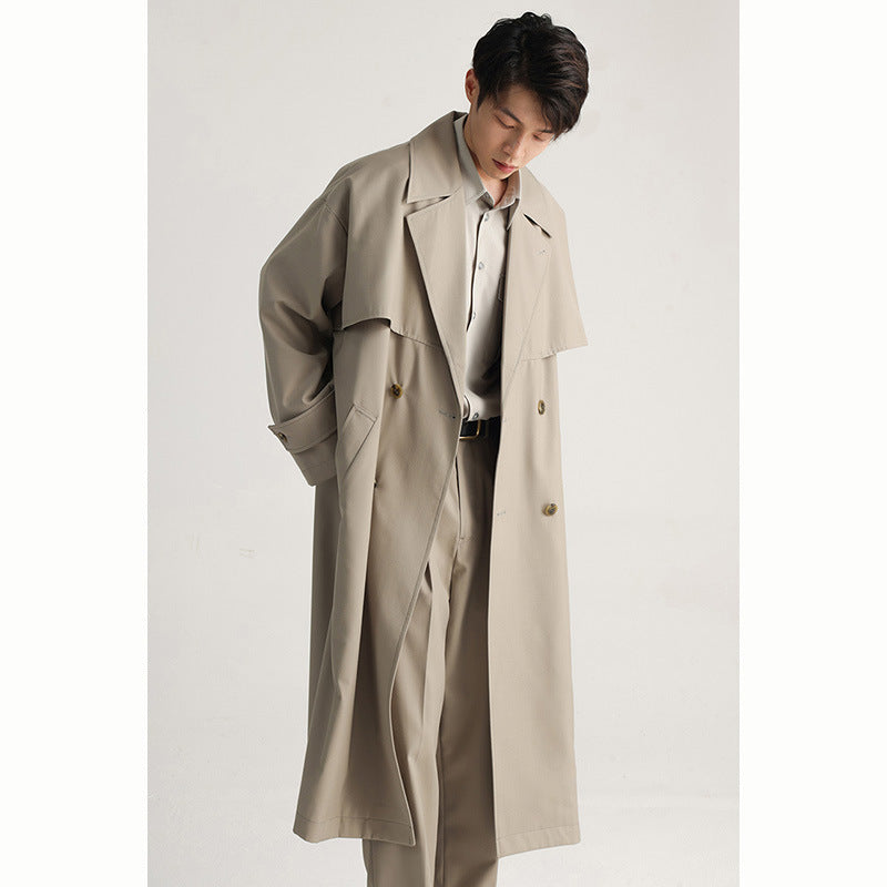 Gabardina Larga Cruzada para Hombre de Estilo Elegante - vista 2