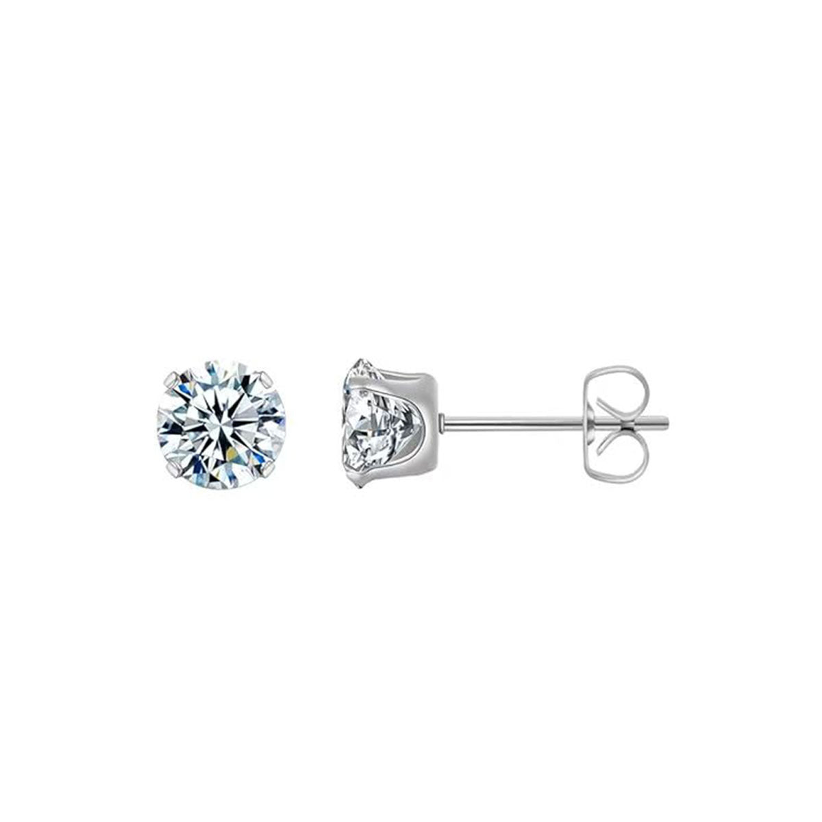 Aretes de Circonia con Engaste de Cuatro Garras - vista 4