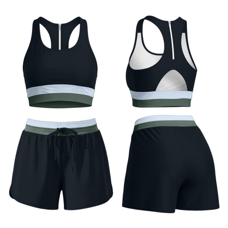 Womens Two-Piece Swimsuit Color Block Sportswear