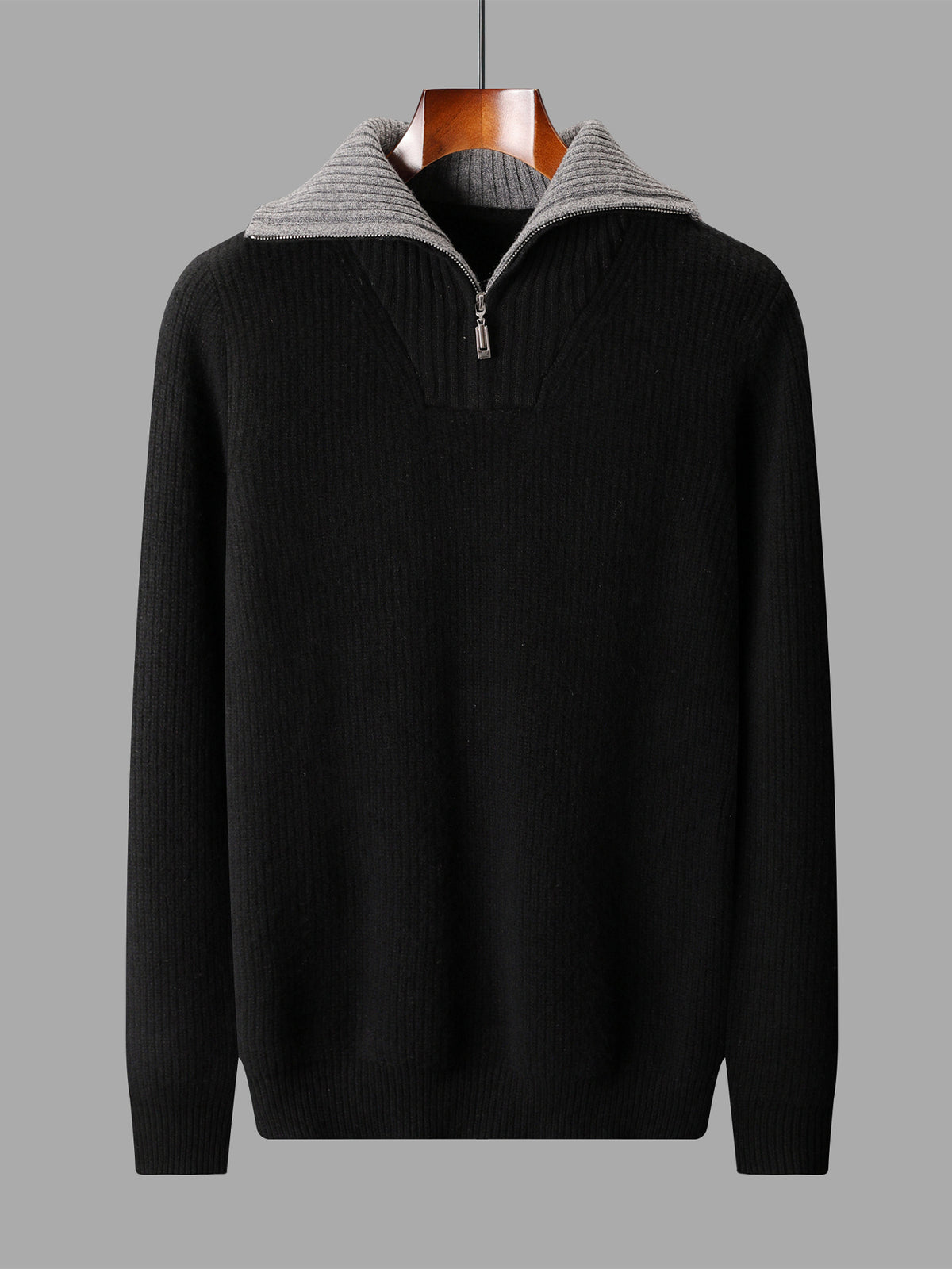 Suéter de Lana para Hombre con Cuello Alto Convertible - vista 5