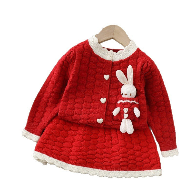Conjunto Tejido de Cárdigan y Falda para Niña | Imagen 5 | My Store Plus