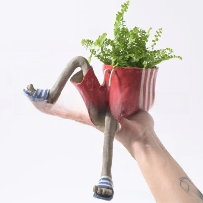 Maceta Decorativa Creativa con Forma de Cuerpo