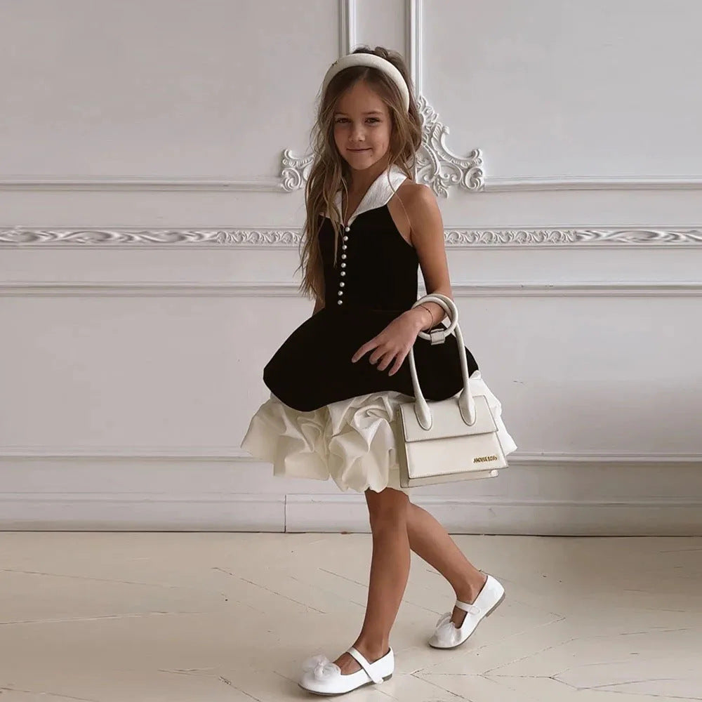 Vestido Formal Negro de Princesa para Niña con Cuello Halter | Imagen 3 | My Store Plus