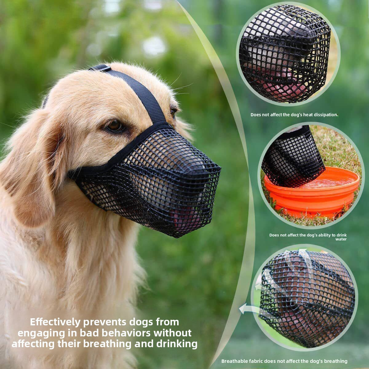 Adjustable Mesh Dog Muzzle for Bite Prevention
