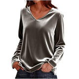Playera de Manga Larga con Cuello V para Mujer - vista 5