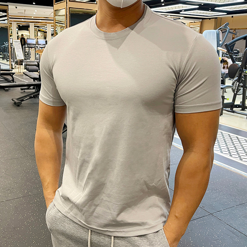 T-shirt Muscle Fit en coton pour homme Tailles S à 5XL