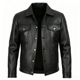 Chaqueta de Cuero Sintético con Solapa para Hombre - vista 3