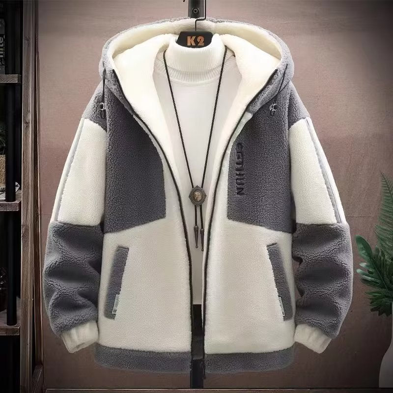 Veste d'hiver pour homme avec doublure polaire et capuche