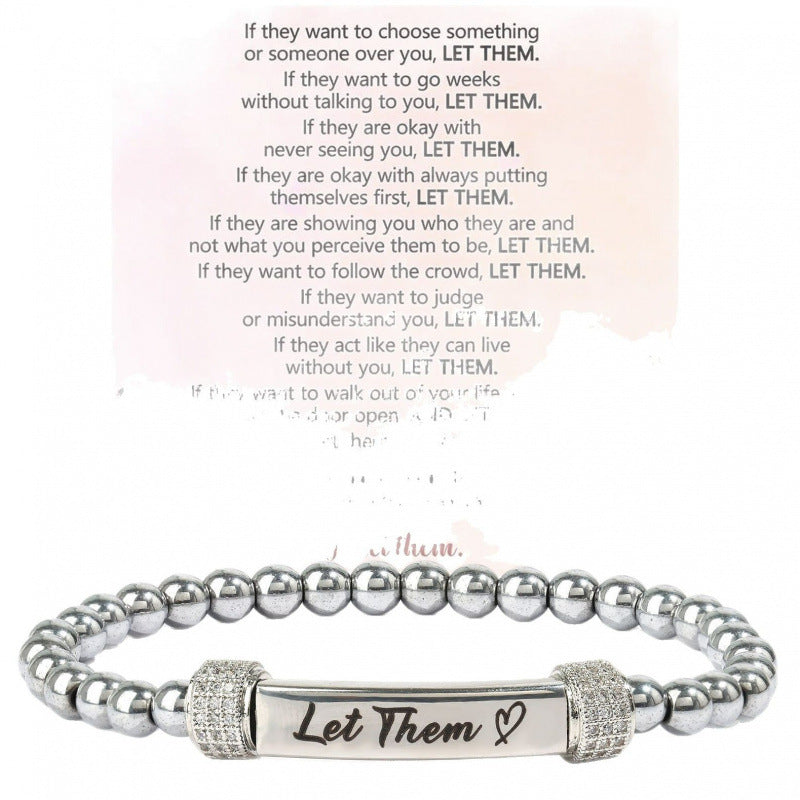 Stainless Steel Engraved Elastic Bracelet