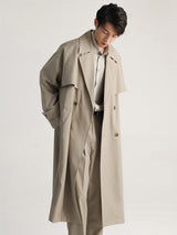 Gabardina Larga Cruzada para Hombre de Estilo Elegante