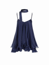 Vestido Halter Tejido con Brillo y Detalle de Hojas - vista 3