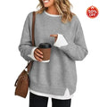 Sweat-shirt ample pour femme, à manches longues, doux et décontracté