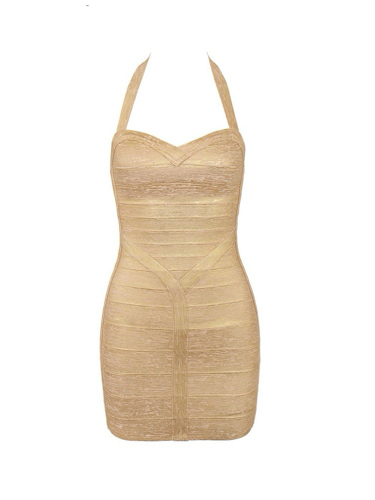 Halter Neck Bandage Mini Dress