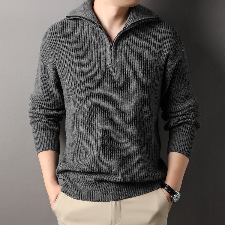 Suéter Tejido de Manga Larga con Cuello para Hombre - vista 7