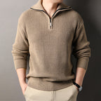 Pull en maille pour homme à col roulé et manches longues