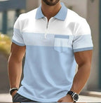 Polo pour homme avec impression 3D et fermeture au niveau du col