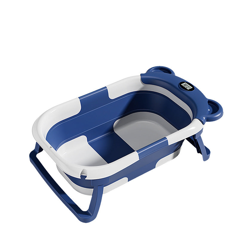 Baignoire pliante pour bébé avec capteur de température et tapis
