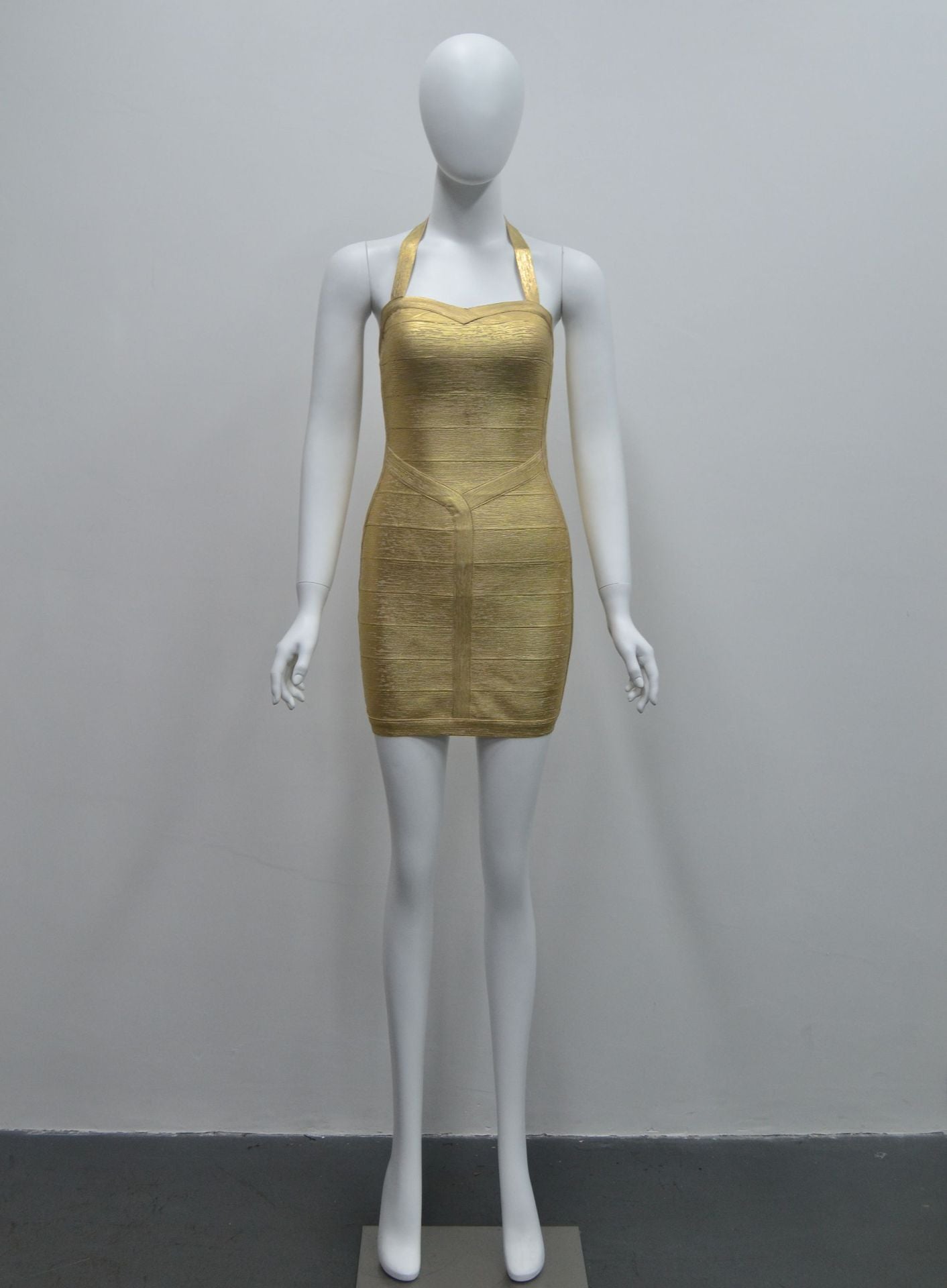 Halter Neck Bandage Mini Dress