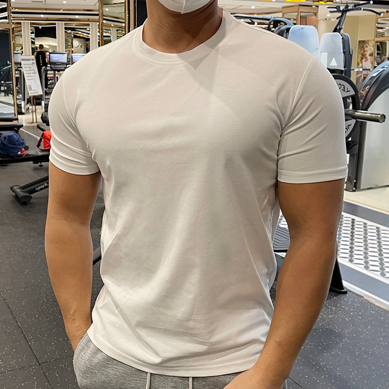 T-shirt Muscle Fit en coton pour homme Tailles S à 5XL