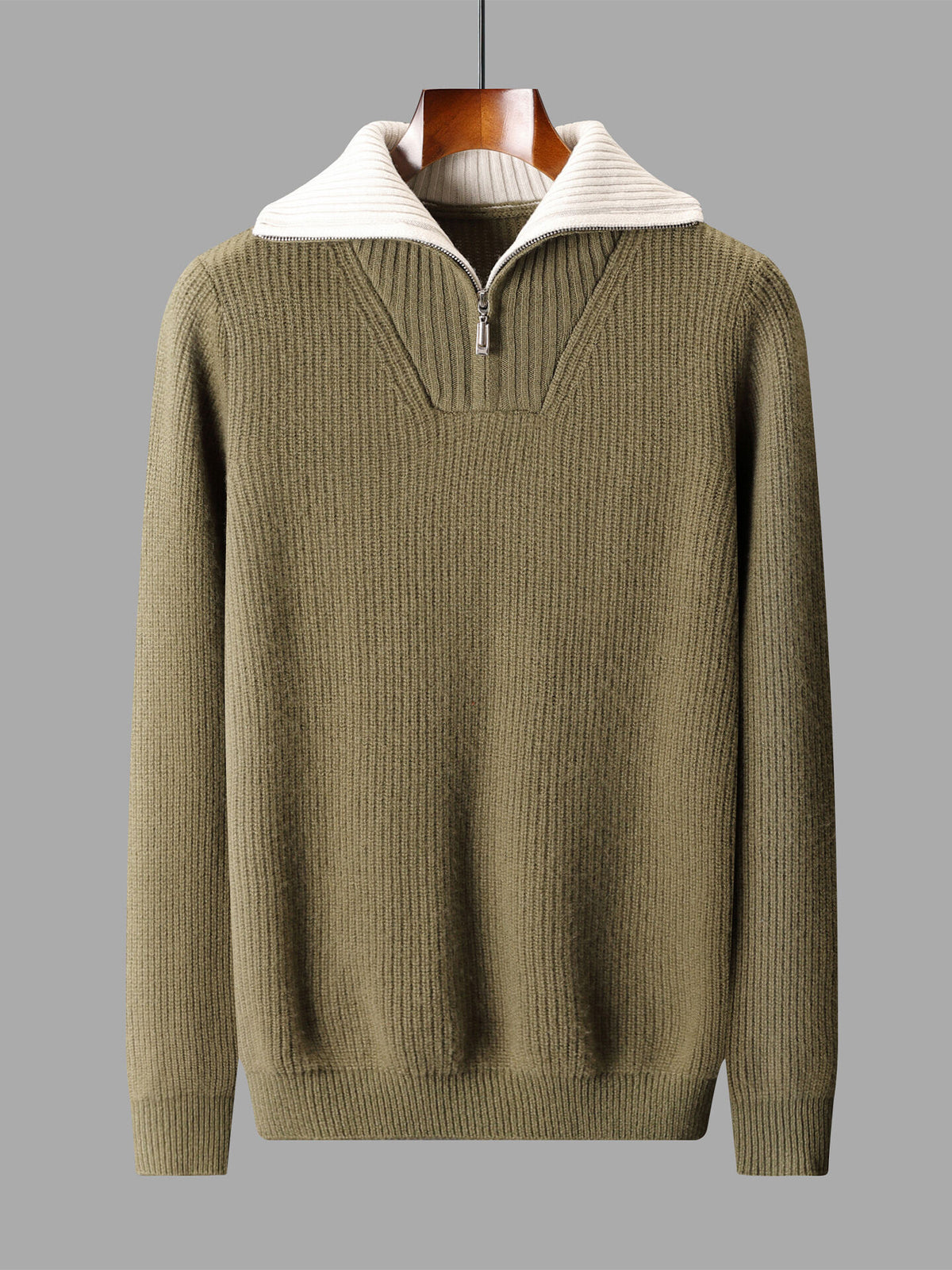Suéter de Lana para Hombre con Cuello Alto Convertible - vista 6