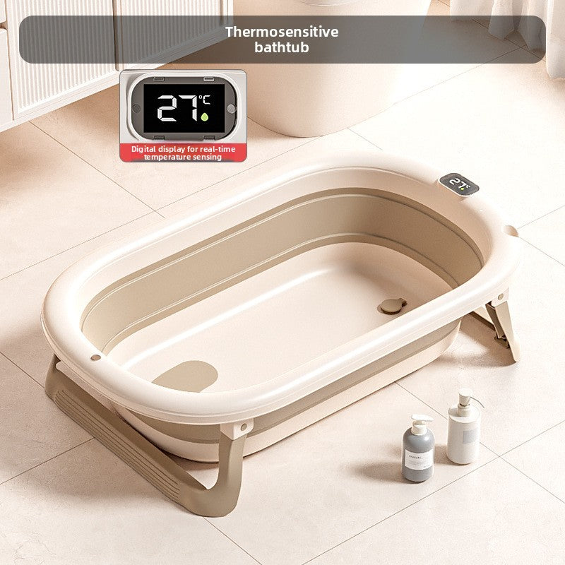 Baignoire Pliable pour Bébé avec Accessoires et Capteur de Température