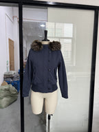 Veste décontractée avec poches et col en fourrure amovible
