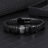 Pulsera de Cuero Trenzado con Cierre Magnético para Hombre - vista 4