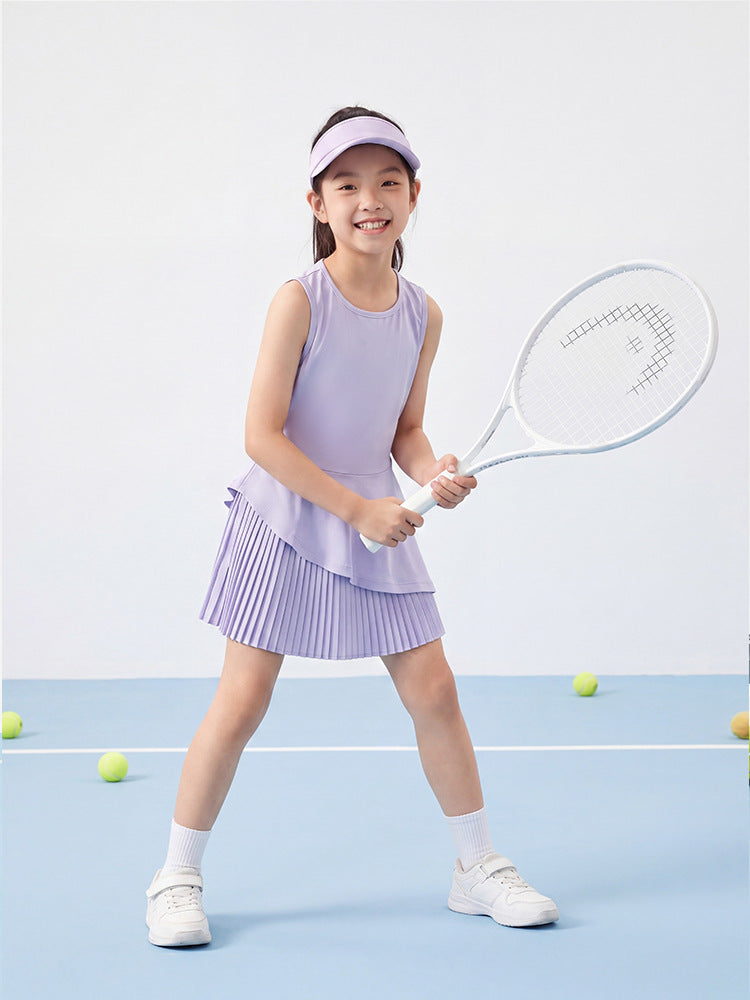 Girls Tennis Skirt Pleated Dress Anti-Exposure Quick Dry