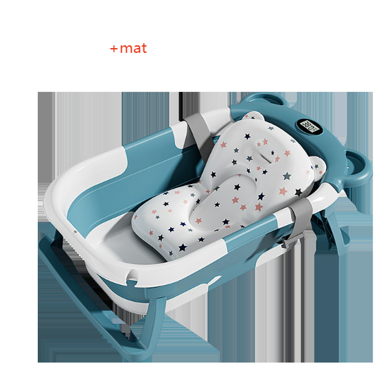 Baignoire pliante pour bébé avec capteur de température et tapis