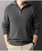 Pull en maille pour homme à col roulé et manches longues