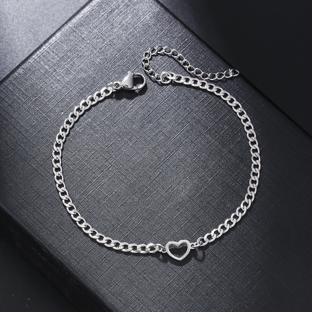 Geometric stainless steel triangle NK chain bracelet men hip hop cross love charm bracelet for women