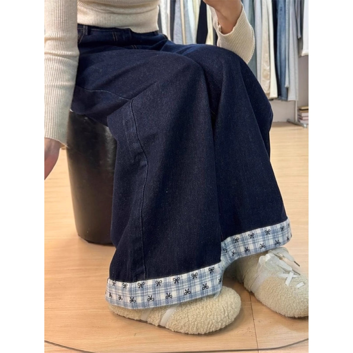 Jeans de Pierna Recta con Costuras para Mujer - vista 3