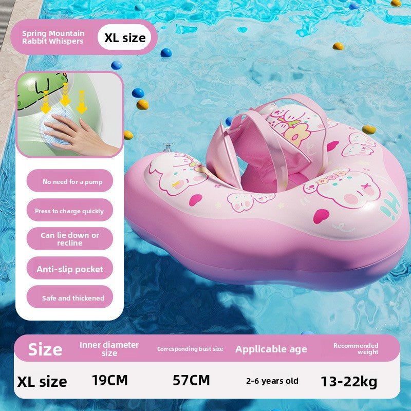 Bouée Bébé Gonflable avec Pare-Soleil et Conception Anti-Basculement