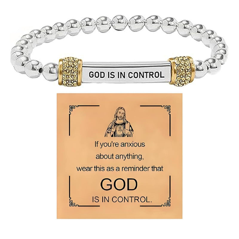 Stainless Steel Engraved Elastic Bracelet