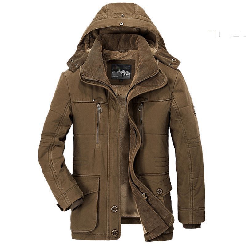 Veste en coton doublée polaire pour homme avec col amovible