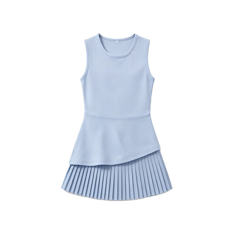 Girls Tennis Skirt Pleated Dress Anti-Exposure Quick Dry
