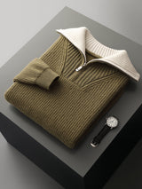 Suéter de Lana para Hombre con Cuello Alto Convertible - vista 4