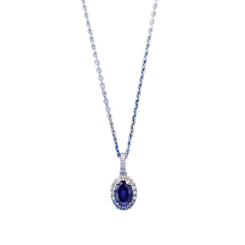 Adjustable S925 Silver Oval Pendant Necklace