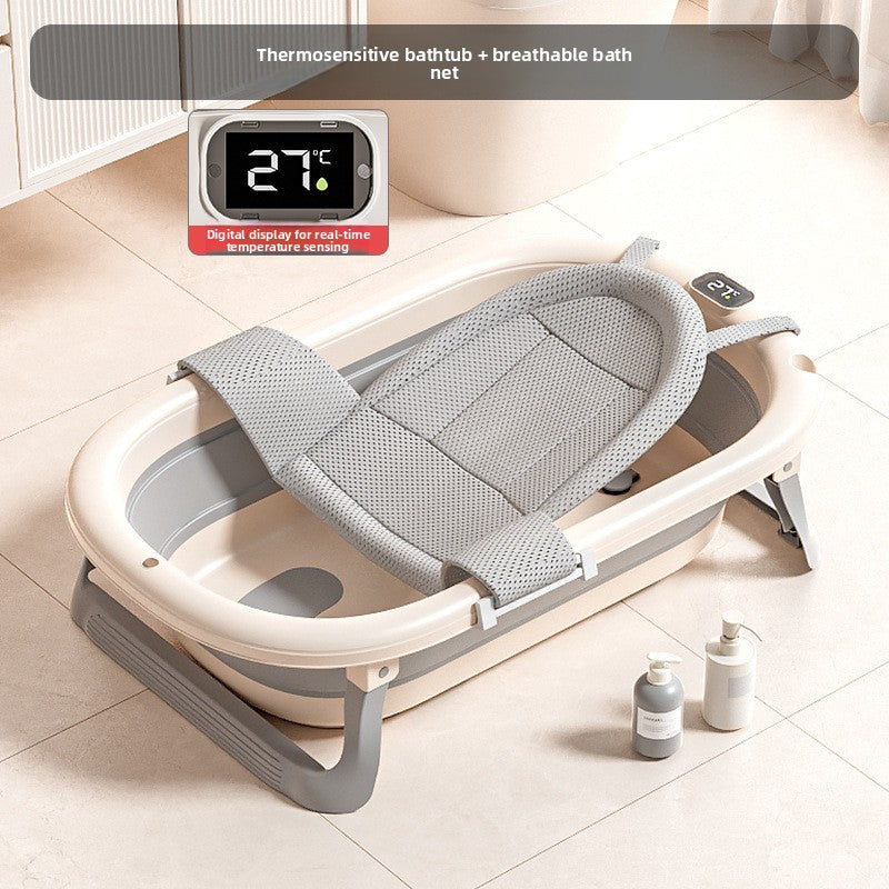 Baignoire Pliable pour Bébé avec Accessoires et Capteur de Température