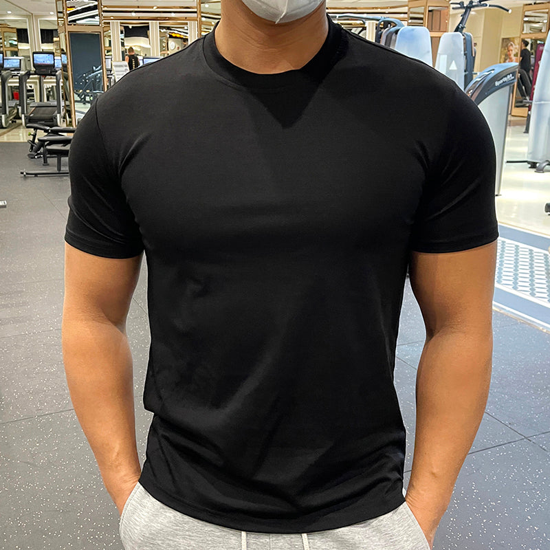 T-shirt Muscle Fit en coton pour homme Tailles S à 5XL