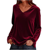 Playera de Manga Larga con Cuello V para Mujer - vista 4