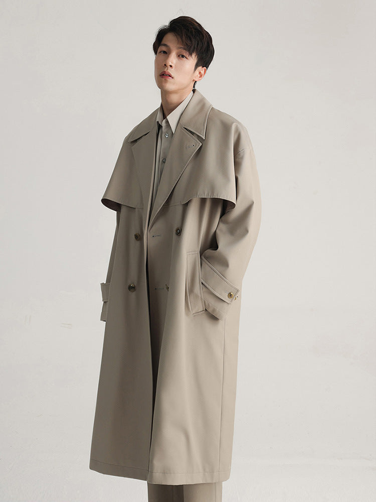 Gabardina Larga Cruzada para Hombre de Estilo Elegante - vista 5