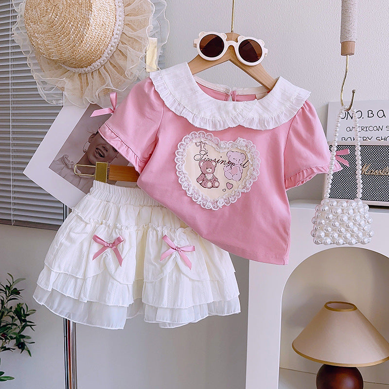 Conjunto de Verano para Niña con Mangas Abullonadas y Falda | Imagen 6 | My Store Plus