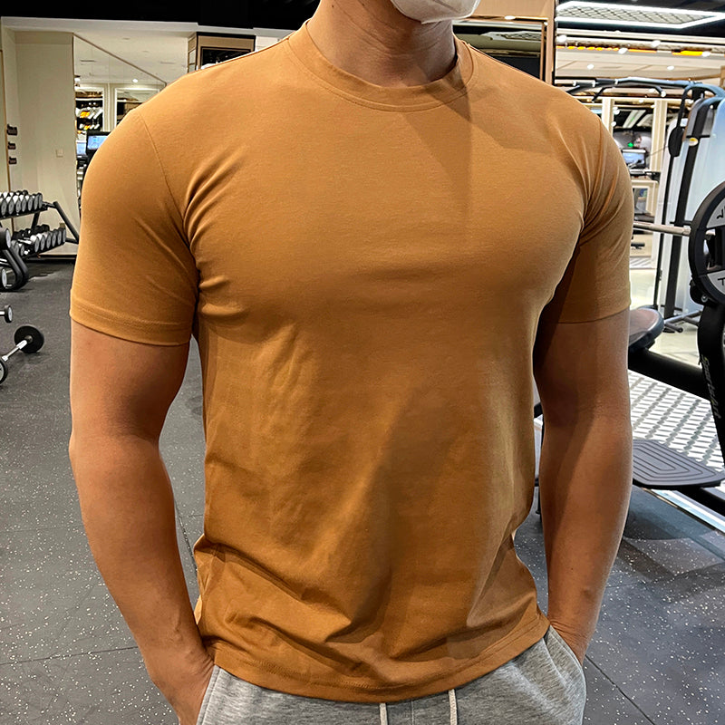 T-shirt Muscle Fit en coton pour homme Tailles S à 5XL
