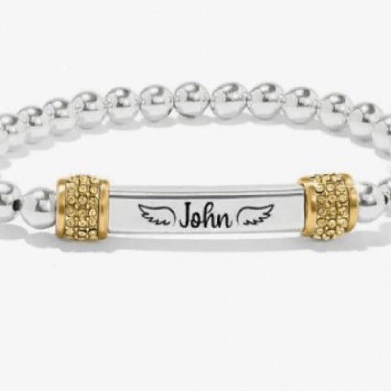 Stainless Steel Engraved Elastic Bracelet