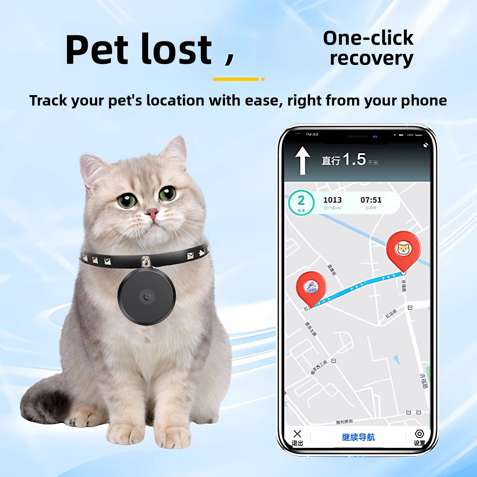 Localisateur GPS étanche pour chiens et chats compatible avec iPhone