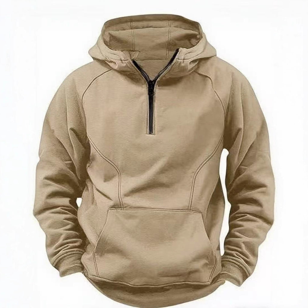 Mens Retro Hooded Zipper Jacket